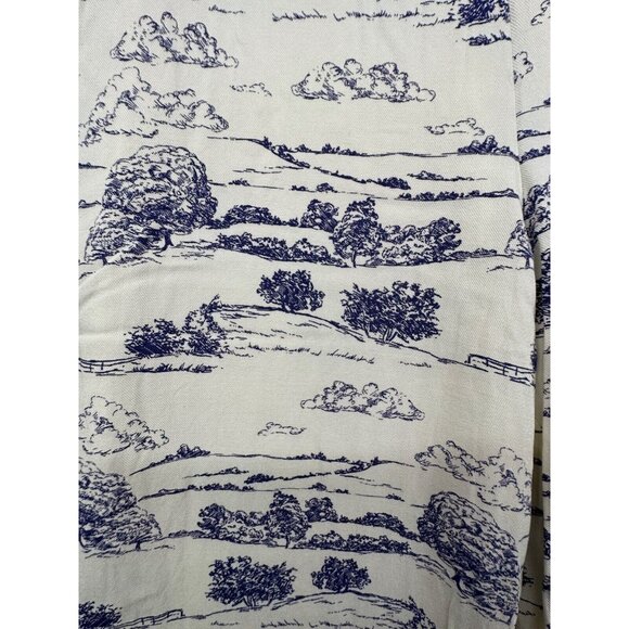 Nasty Gal Womens Pants Sz 4 Ivory/Blue Toile de Jouy Wide-Leg Palazzo Pull-On - Picture 3 of 10